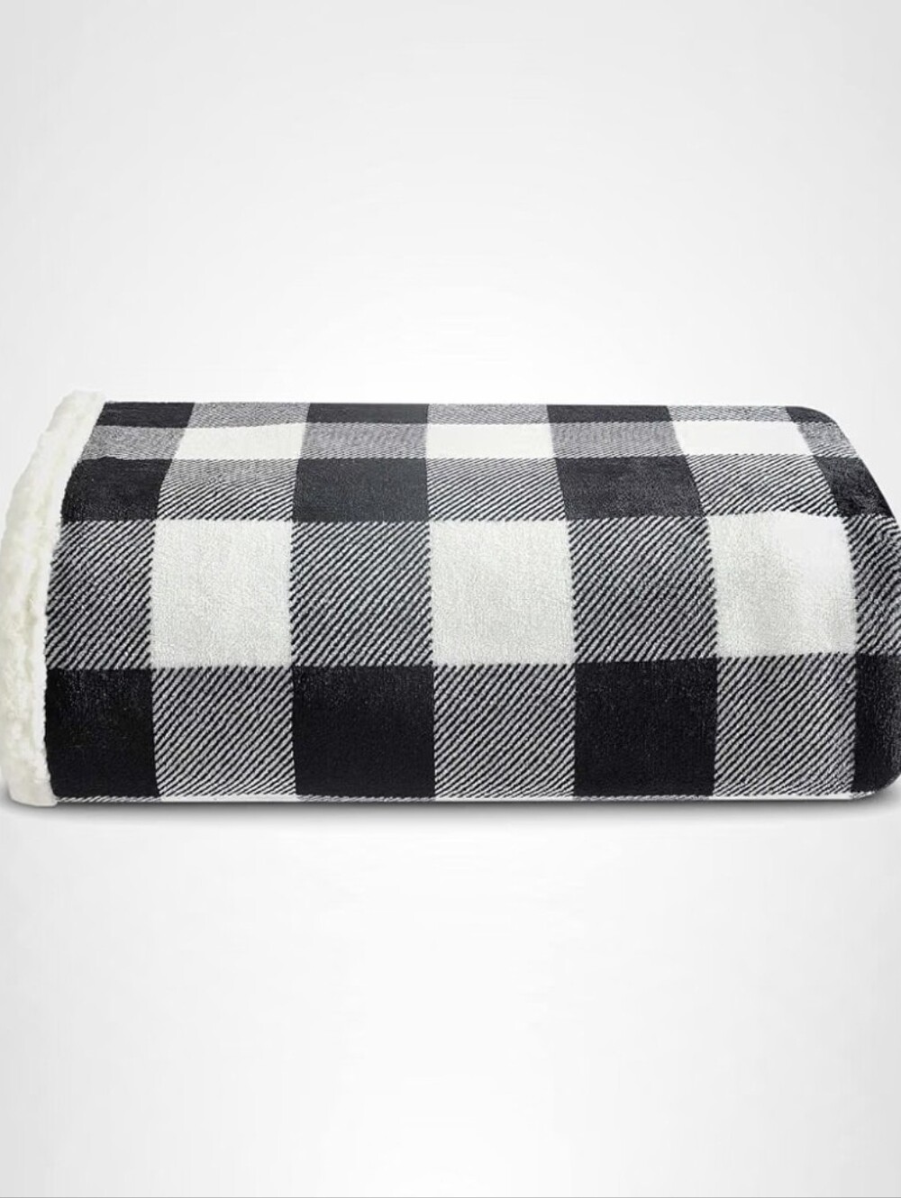 Eddie Bauer Flannel Cotton With Faux Shearling Reverse Throw Blanket (50X60 Inch